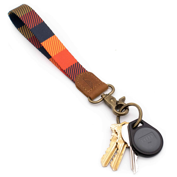 Multi color strap keychain autumn colors with keys