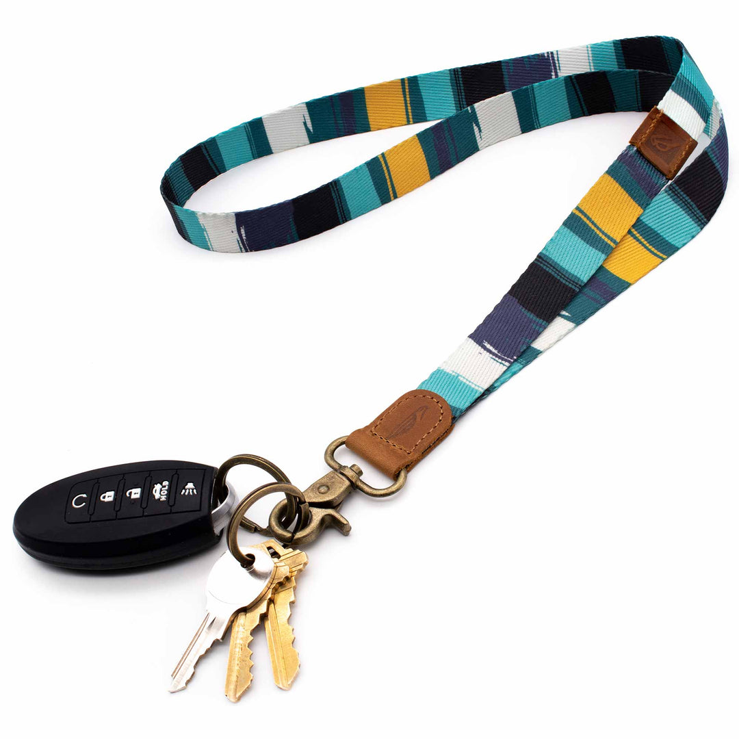 Multi color neck lanyard mint blue yellow black colors with keys and car key